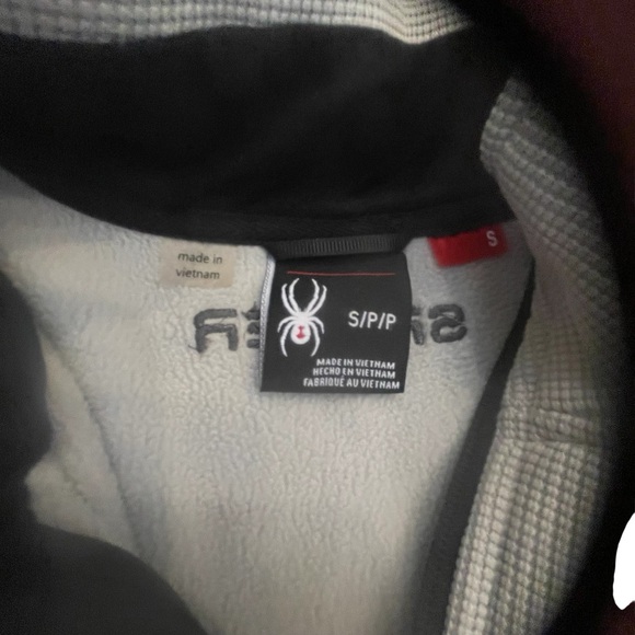 Men’s Spyder Bandit Outbound Black and Grey Fleece 1/4 Zip Jacket Pullover - Picture 2 of 5